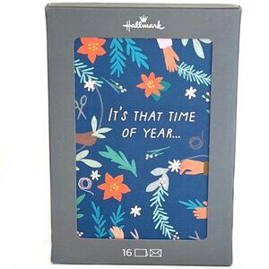 NEW Box of 16 Hallmark Christmas Cards Glitter Accents It's That Time of Year...